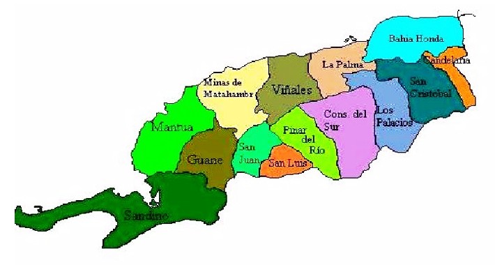 Esquema de localización de los municipios