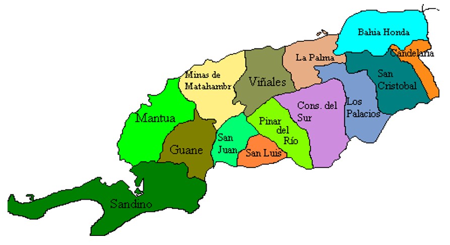 Esquema de localización de los municipios
